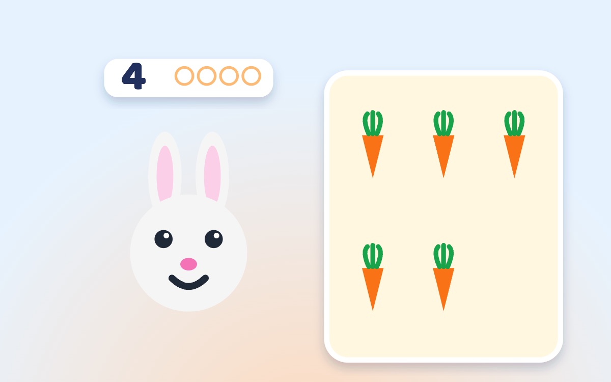 Feed the Animals: Counting 1–10, matching a number to a quantity