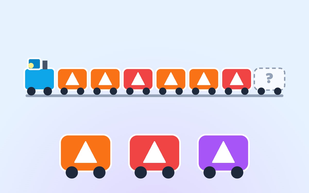 Pattern Train: Spotting and continuing patterns: early maths thinking