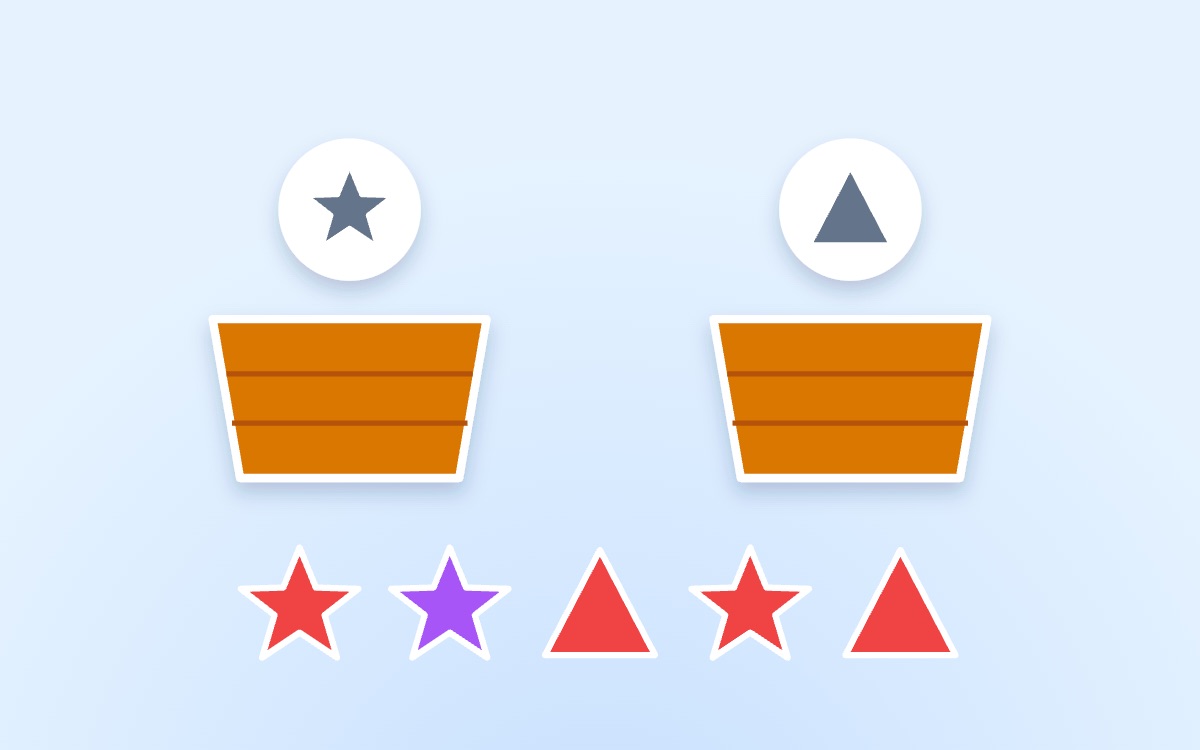 Tidy Up: Sorting by colour, shape, size and kind: early logic